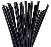 Black Plastic Unwrapped Straws - Straws for Sipping And Stirring Hot And Cold Drinks For Bars Cafes Restaurants Home Use by EdayDeal 7 3/4 Inches, Jumbo (Pack of 1000)