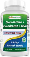 Best Naturals Glucosamine Chondroitin and MSM (Non-GMO) - Promotes Joint Health - 180 Count