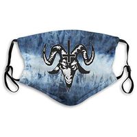 Satanic Goat Head With Cross PM2.5 Mask, Equipped With Two Replaceable Protective 5-layer Activated Carbon Filters, M-shaped Nose Clip Mask