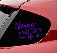 Slap-Art Karma Will fix it Vinyl Decal Sticker (Purple)