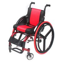 Lightweight Folding Sports Wheelchair,Self-propelled Transport Chair for Adult,Aluminum Alloy,Quick Release Rear Wheel Shock Absorption Trolley,Capacity 100kg