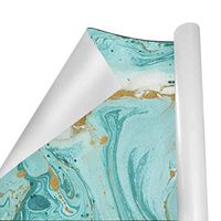 Gift Wrapping Paper Roll Marble Abstract Glitter Turquoise for Birthday,Holiday,Wedding,Baby Shower Gift Wrap - 3Rolls - 58inch x 23inch Per Roll