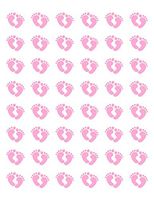 Special Pack 48 Pink Baby FEET Footprints Envelope Seals Labels Stickers 1.2" Round #CUAS