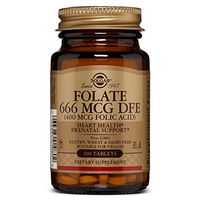 Folate 666 MCG DFE (400 MCG FOLIC ACID) Tablets - 100 Count - 2 Pack