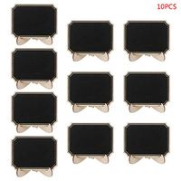 Junlinto,10pcs Wooden Mini Blackboard Table Sign Memo Message Stand Chalk Board Wedding Party Decoration Supplies