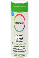 Rainbow Light - Everyone's Omega Fish & Flax, Supports a Healthy Brain and Heart while Promoting Joint Comfort with Omega-3 EPA and DHA, Organic Flax Oil and Vitamin D3, Lemon Flavored, 60 Softgels