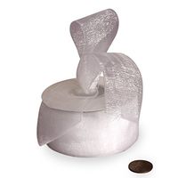 White Shimmer Sheer Organza Ribbon 3/8" X 25 Yards