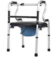 TOGARR Folding Walker, Elderly Auxiliary Exercise Rolling Walker with Seat Pulley Disabled Stand Up Crutch Aluminum Alloy Walker (Size : A)