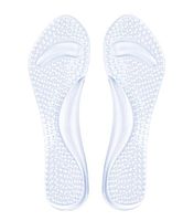 Women Lady Silicone Thin 3/4 Arch Support Metatarsal Pad Cushion Self-Adhesive Antiskid Flat Foot Correction Massage Shoe Pad High Heel Pain Relief Gel Shoe Insoles Inserts (Clear)