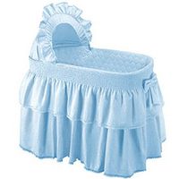 Babykidsbargains Paradise Rainbow Blue Bassinet Skirt and Hood, 13"x29"