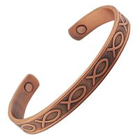 Magnetic Copper Religious Christian Bangle Bracelet Fish + Free Gift Box
