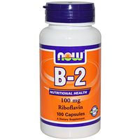 NOW Foods Vitamin B-2 (riboflavin), 100 Capsules / 100mg (Pack of 2)
