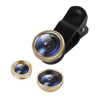 Phone Lens Kit, 3 in 1 Clip On Phone Camera Lens, 180 Degree Fisheye Lens + 0.67X Wide Angle Lens + 10X Macro Lens, HD Cell Phone Lens Set with 1 Clip for Smartphones