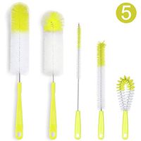 ALINK Bottle Cleaning Brush Set - Long Bottle Cleaner for Washing Beer/Wine Narrow Neck Bottles, Hummingbird feeder, S’Well, Sports Water Bottles, Plus Tea Kettle & Spout/Lid Cleaner, Straw Brush