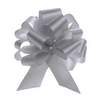 Gift Pull Bows 5.5" Silver Flora-Satin Case of 50