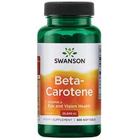 Swanson Beta-Carotene Vitamin A 25000 IU Skin Eye Immune System Health Antioxidant Support 7500 mcg 300 Softgels Count