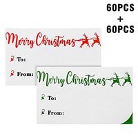 Christmas Stickers,120PCS Christmas Gift Stickers,Christmas to from Stickers,Red and Green Christmas Labels,Holiday Presents Labels for Gift Boxes or Bags Decorative (2.4"x 1.4")
