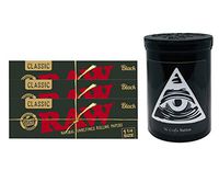 Herb Airtight Container Fresh Kettle with Raw Black Natural Rolling Papers 3 Count DC Crafts Nation-Illuminati