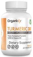 Organixx - Turmeric 3D - Natural Inflammatory Support - 60 Vegetarian Capsules - Powerful Immune Support, Maintain Healthy Joints, Fermented for Maximum Bioavailability