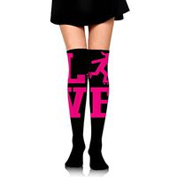 Love Roller Derby Women Over Knee High Socks Extra Long Athletic Sport Tube Socks Custom Print