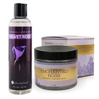 Velvet Rose Personal Lubricant (Water Based) & Enchanted Rose Vaginal Balm - Get One 8oz Bottle of Lubricant & One 2.3oz Jar of Vaginal Non Estrogen Cream for Discounted Price from Intimate Rose