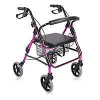 ChenCheng Wheelchair Trolley Aluminum Walker Foldable Lightweight Old Shopping cart Walker Medical Supplies