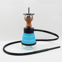 Kumiy Silicone Foldable Smoke Starter Series: 10.6" 1 Hose Hookah Shisha Complete Set with LED Light, Luxury Acrylic Shisha Smoking Party Set, 1 Pro Lounge Hoses (A)