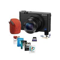 Sony Cyber-Shot DSC-RX100 IV Digital Camera, Black - Bundle with 32GB Class 10 SDHC Card, Camera Case, Cleaning Kit, Software Package