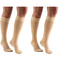 Truform Compression 20-30 mmHg Knee High Dot Top Stocking Beige, 2X-Large, 2 Count