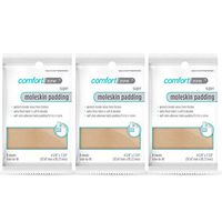 Comfort Zone Super Moleskin Padding, Protects Tender Areas of The Foot from Friction, 3 Pack