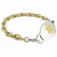 Medical Alert Bracelet for Men | Free Engraving Included | Pegasus - Gold, 8