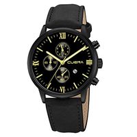 Fashion Men Watch,Fxbar Leather Strap Men's Analog Wrist Watch Stainless Steel Business Wristwatch (B)