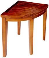 ALATEAK Corner Wood Bath Spa Shower Stool Table Bench Shelf Storage Fully Assembled