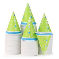 Hawaiian Shaved Ice 200-Count Durable Paper Snow Cone Cups, 6-Ounce, Green