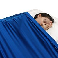 Sensory Compression Blanket for Kids- Sensory Bed Sheet Sleeping Aid - Help Kids Settle Down at Nighttime - Breathable Stretchy Comfortable Sleep (Full, Blue)