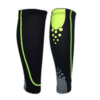 Colorido 1 Pc Unisex Sport Elastic Compression Anti-slip Calf Leg Brace Support Sleeve size XL (Black + Green)