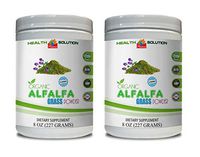 Super antioxidant Supplement Organic - Organic Alfalfa Grass Powder - Organic Alfalfa Iron - 2 Cans 16 OZ (112 Servings)