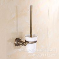 AiRobin-Continental Antique Bronze Carved Zinc Alloy Wall Mounted Toilet Brush Holder Bathroom Accessory