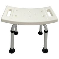FEI-Stools Lightweight Bathtub Stool in White, Shower Seat Adjustable Height Medical Healthcare Aluminum Frame Shower Chair Without Back