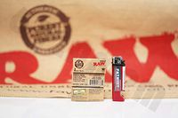 Bundle - 4 Items - 3 Packs (3 Meter Per Pack) Of AUTHENTIC Raw Rolling Paper King Size Rolls And Patriot Lighter