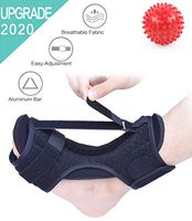 Plantar Fasciitis Night Splint Foot Drop Orthotic Brace, Adjustable Elastic Dorsal Night Splint for Plantar Fasciitis, Heel, Ankle, Arch Foot Pain, Achilles Tendonitis with Hard Spiky Massage Ball