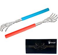 Back Scratcher Portable Extendable Telescopic Ghost Claw Hand Massages with Soft Rubber Handles Best for Send Friends/Colleagues/Elders Best Gift Red & Blue