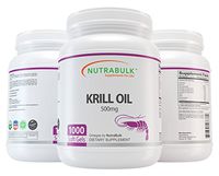 NutraBulk Krill Oil - Supports Heart + Brain + Joint Health - 500 mg Soft Gels - 1000 Count