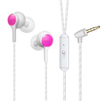 Sport Headset with Mic Sport Headphone Stereo HiFi Headphones Wired in-Ear Earphones Gaming Headphone with Mic Stereo Gym Sports Headsets Earbuds (Pink)