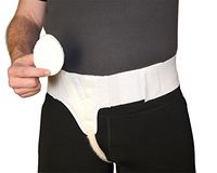 Mobility Transfer Systems MTS Right Side Hernia Support Truss Belt with Compression Pad for Men, Medium, White