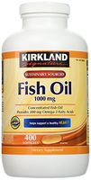 Kirkland Signature Natural Fish Oil Concentrate with Omega-3 Fatty Acids - 400 Softgels (Pack of 2)