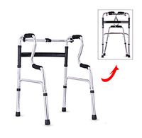 Elderly Walker, Portable Folding Height-Adjustable Aluminum Disabled Walking Frame, Four-Legged Walking Stick, Bathroom Chair
