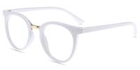 Firmoo Round Blue Light Blocking Glasses Women Men, Reduce Headaches Anti Eyestrain UV400, Vintage White Frame Glasses for Computer Screen