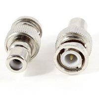 Water & Wood 2 Pcs Male to RCA Female Coaxial Cable Adapter Connector Silver Tone