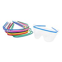 Disposable Plastic Eye Shields, Disposable Eyewear,Clear Lenses with Multi-Colored Frames, Fog Resistant, wrap Around Design Provides Front and Side Protection,Assorted Colors (20 Packs)